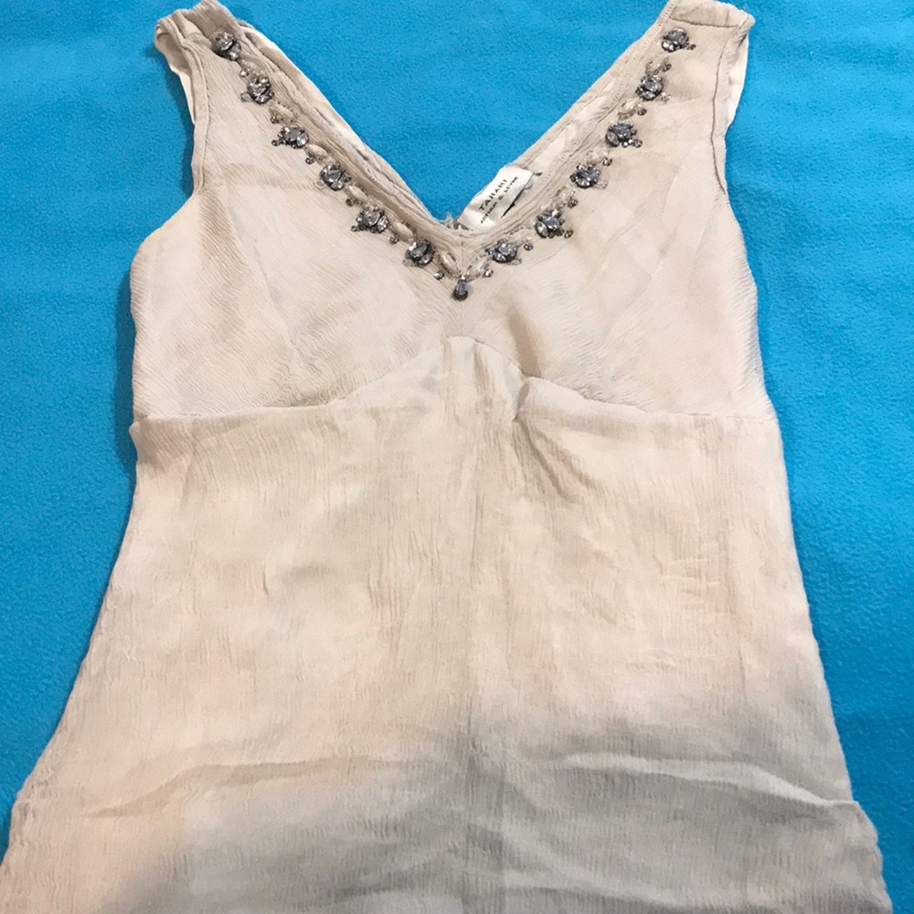 Jeweled Crepe Tank